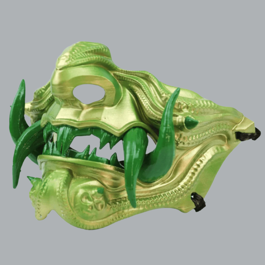 Space Armory Samurai Oni Mask Gold/Green